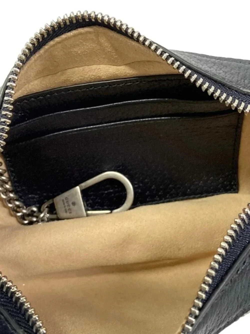 GUCCI Ophidia GG Mini Bag Navy Cream Red PVC Leather Handbag - Picture 12 of 15
